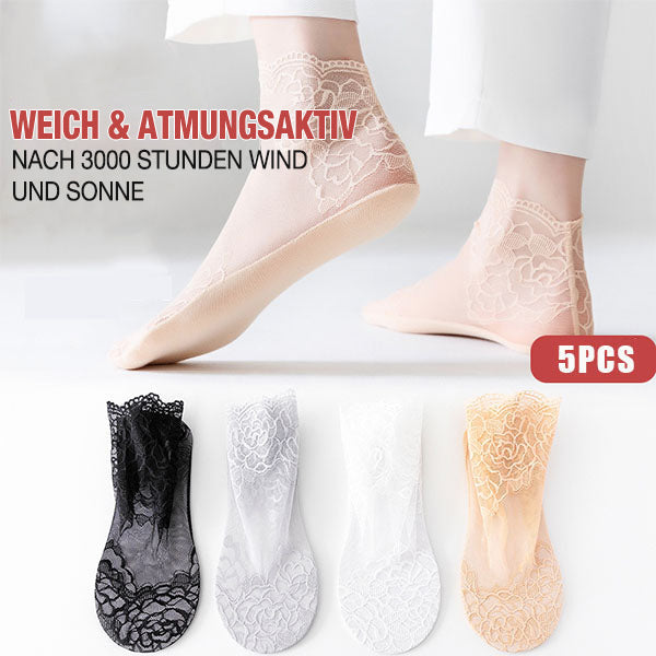 Modische Damen-Spitzensocken (5 Paar)