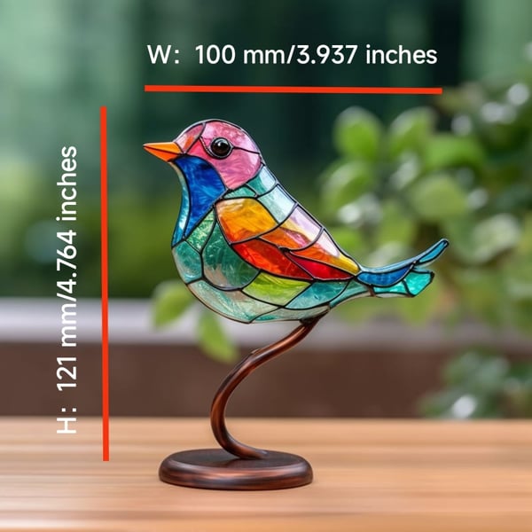 🎉45% AUS ! 🌈Buntglas Vögel auf Zweig Desktop Ornamente 🕊️✨