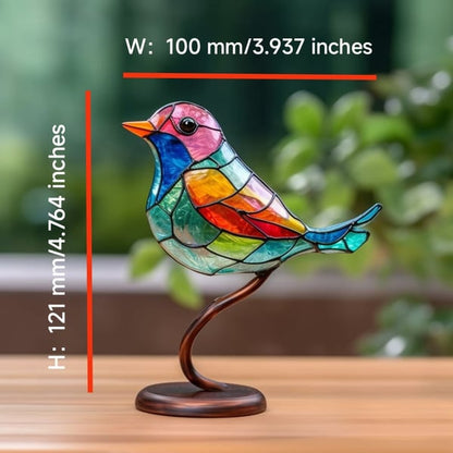 🎉45% AUS ! 🌈Buntglas Vögel auf Zweig Desktop Ornamente 🕊️✨