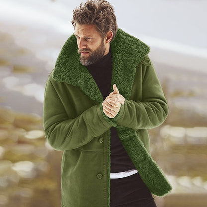 Herren Winterjacke aus dickem Plüsch