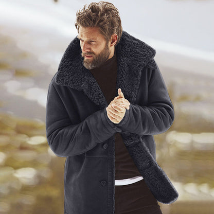 Herren Winterjacke aus dickem Plüsch