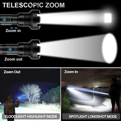 LED wiederaufladbare Laser-Taschenlampe hohe Lumen