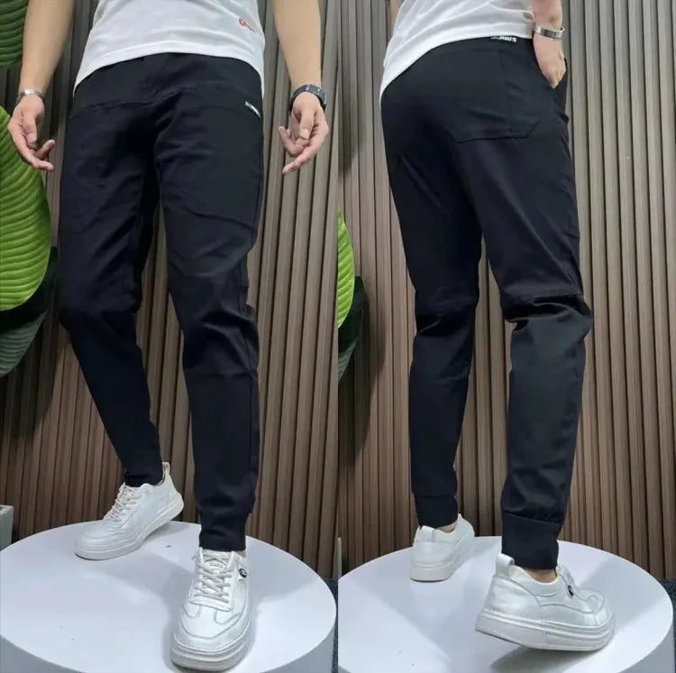 Hochelastische Skinny-Cargohose mit mehreren Taschen für Herren👖