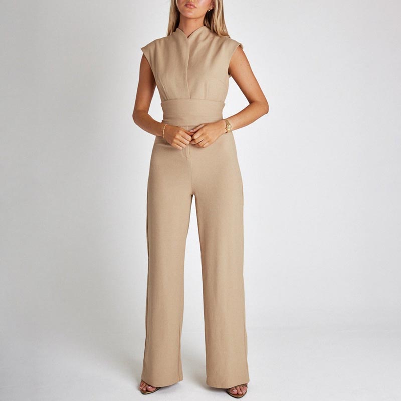 Ärmelloser Jumpsuit mit weitem Bein für Damen