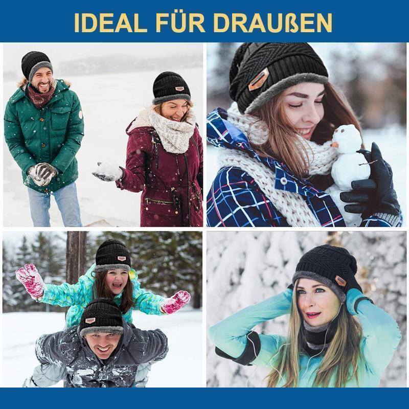 ✨Weihnachtsaktion✨Warme Strickmütze mit Schal