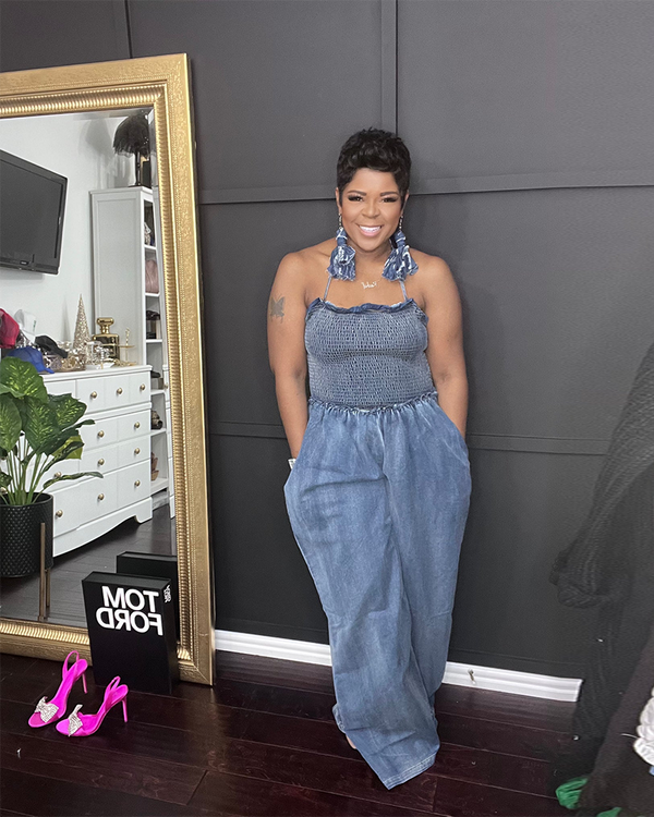 Denim-Jumpsuit mit weitem Bein