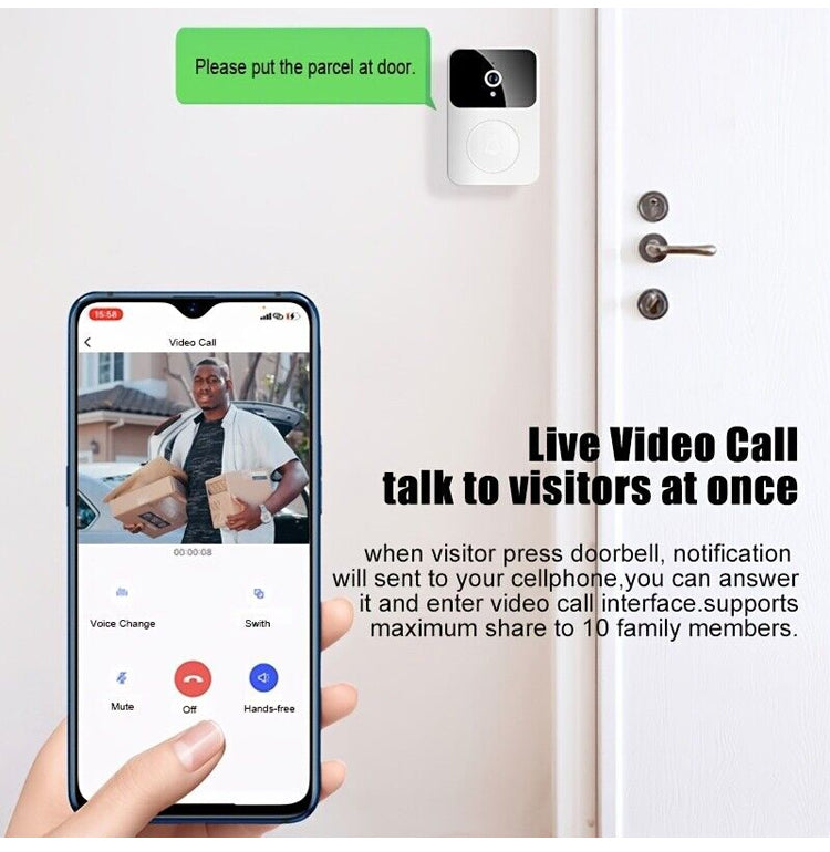 Drahtlose Video-Türklingel mit Kamera
