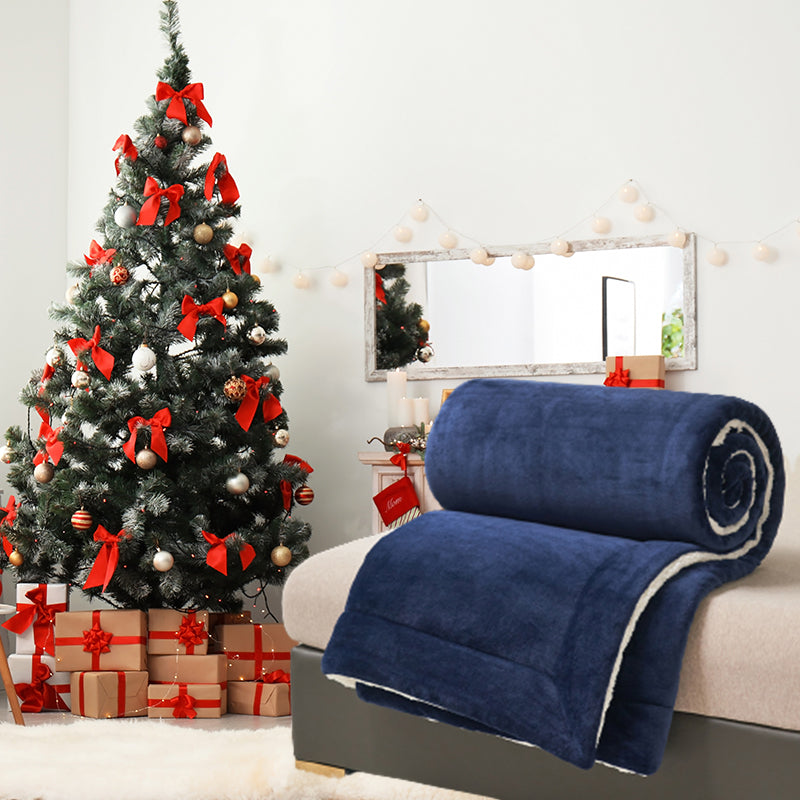 🎁Wintergeschenk🎁 Doppelschichtige, verdickte Lammplüschdecke
