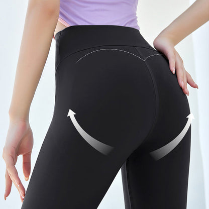 Ideales Geschenk – Po-Lifting-Yoga-Leggings aus Kunstplüsch mit hoher Taille