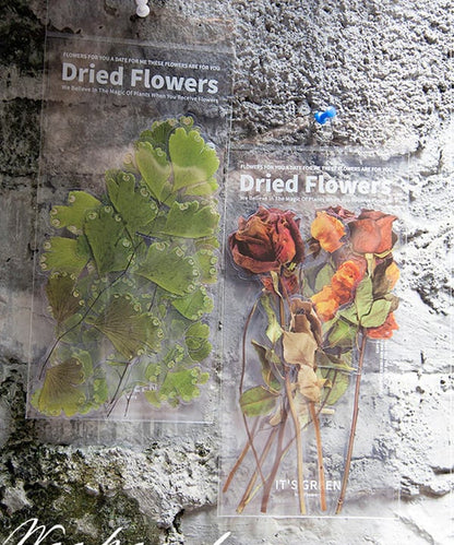 Großformatige getrocknete Blumen Aufkleber Set