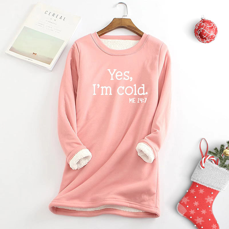 [Bestes Geschenk für sie] Winterliches warmes Sweatshirt mit Kunstplüschfutter für Damen