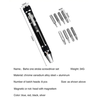 8-in-1-Schraubendreher-Set in Stiftform