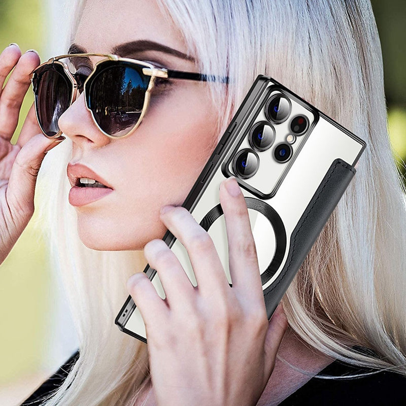 😎📱Geschenk Wahl-neue Leder texturierte Flip-Telefon Fall für Samsung