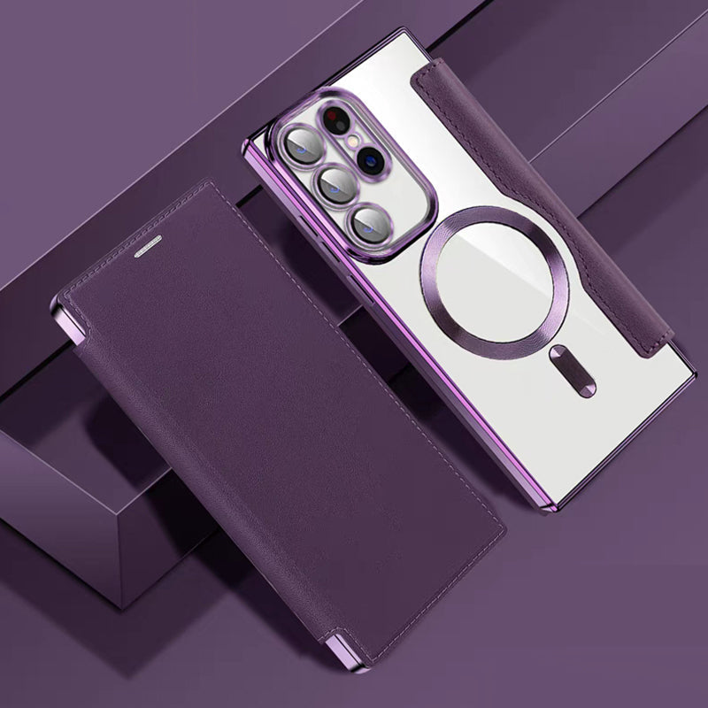 😎📱Geschenk Wahl-neue Leder texturierte Flip-Telefon Fall für Samsung