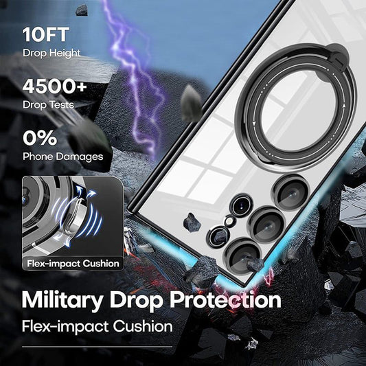 [🔥Der niedrigste Preis von heute]Transparente magnetische Hülle mit unsichtbarem Ständer für Samsung