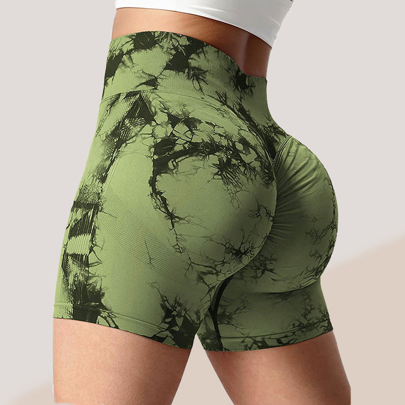 Zufällig gefärbte High-Stretch-Fitness-Shorts